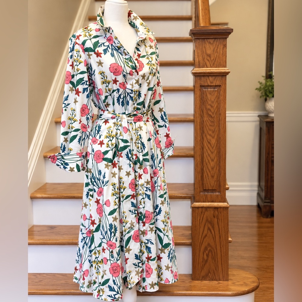 Boden 14 Midi Shirt Dress with Belt